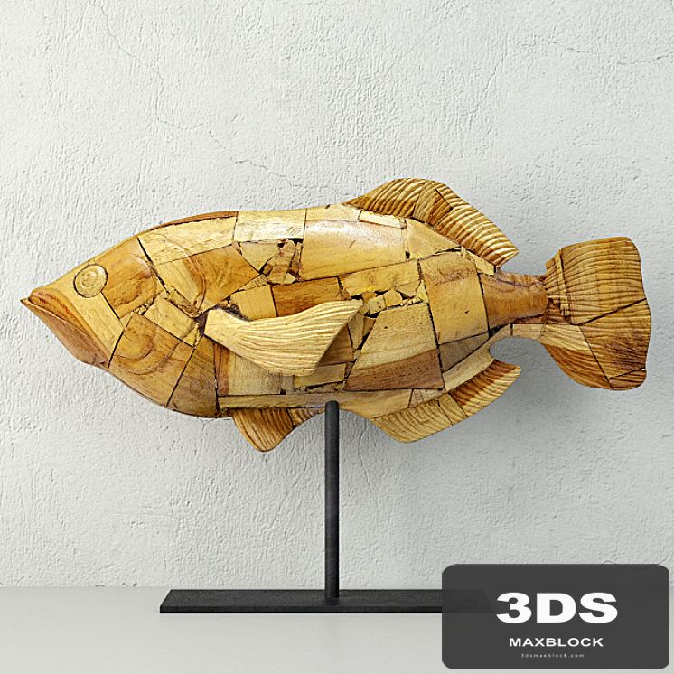 Driftwood Mosaic Fish / Palecek