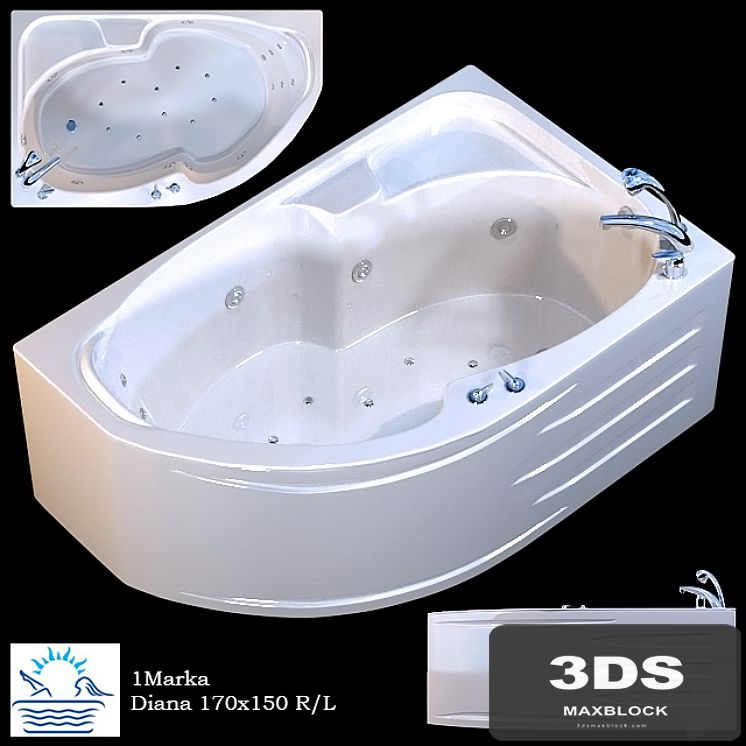 Bathroom asymmetric 1Marka Diana 170x105
