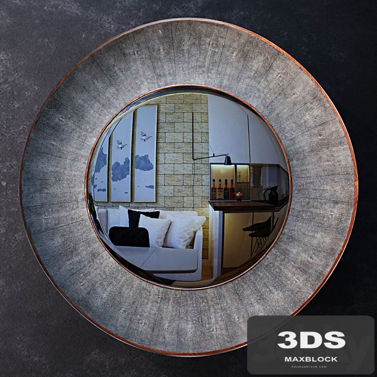 Mirror Robin Round Faux Shagreen Mirror