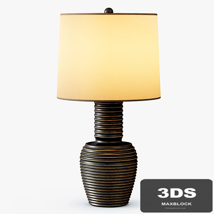 Ribbed Copper Table Lamp