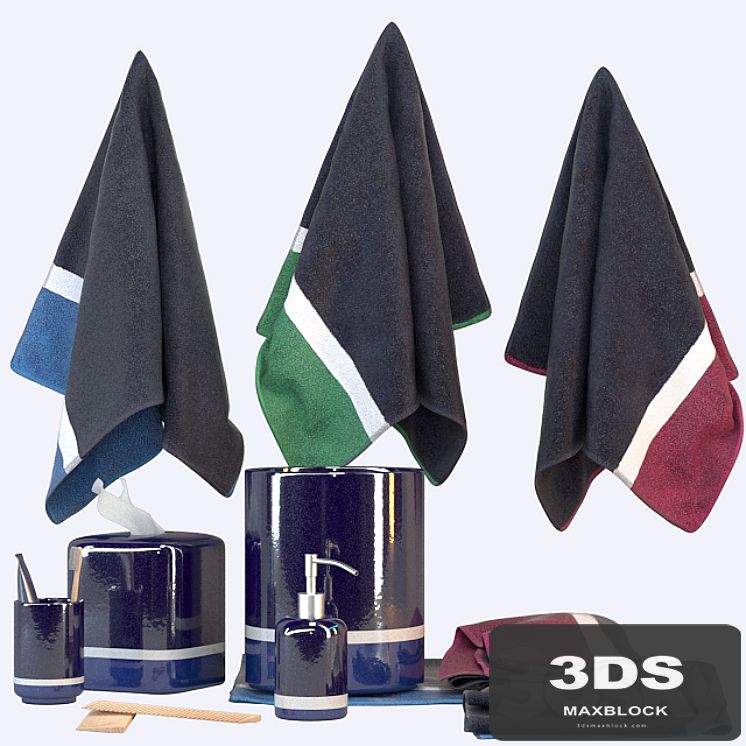 Set Pottery Barn Teen Color Block Bath Accessories Set