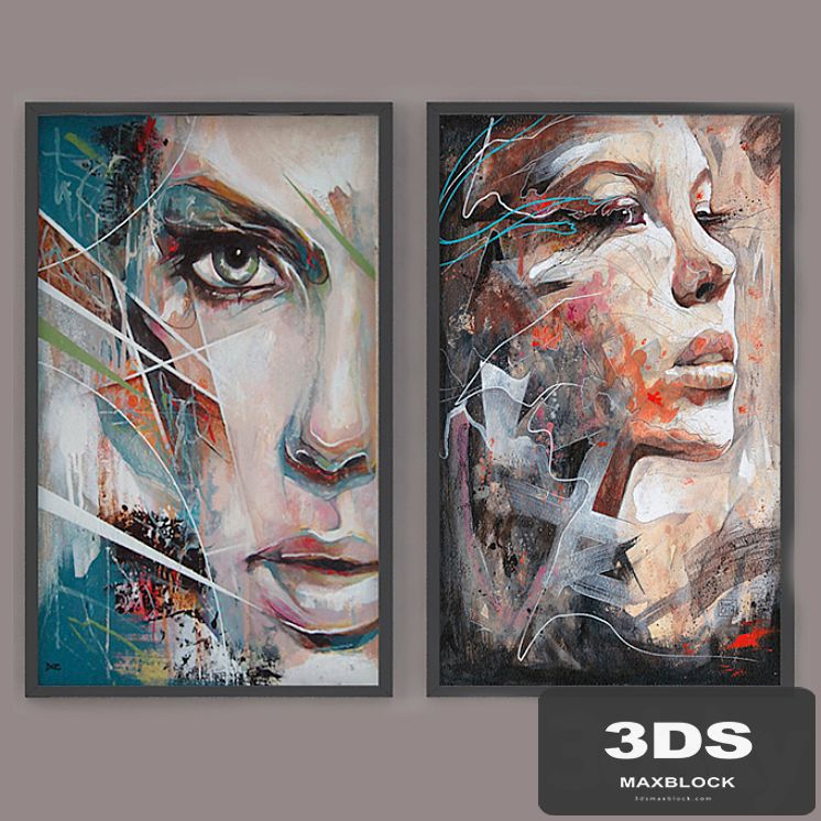 Set of modern paintings "ART"
