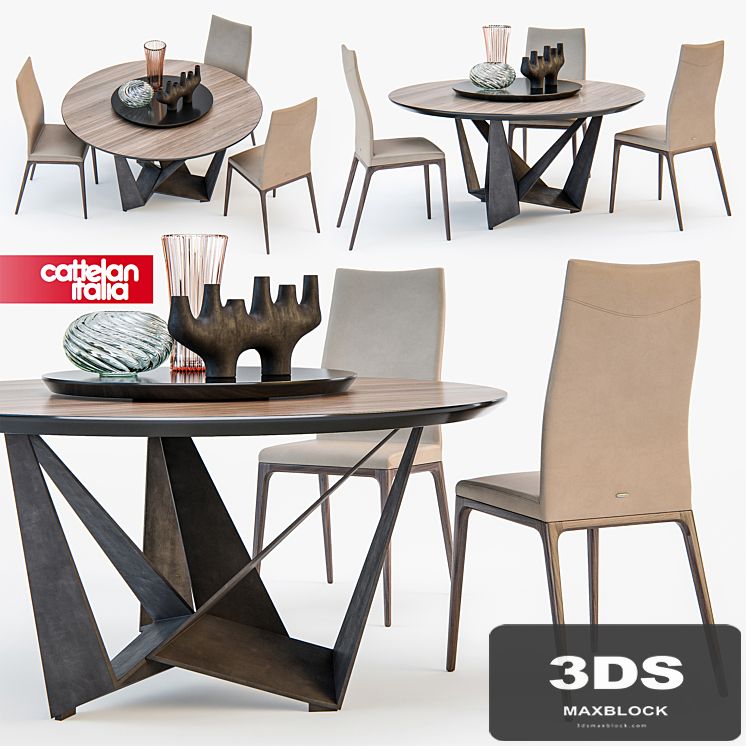Sattelan Italia SKORPIO round table ARCADIA chair