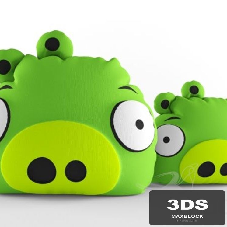 Angry Bird Pillow Green