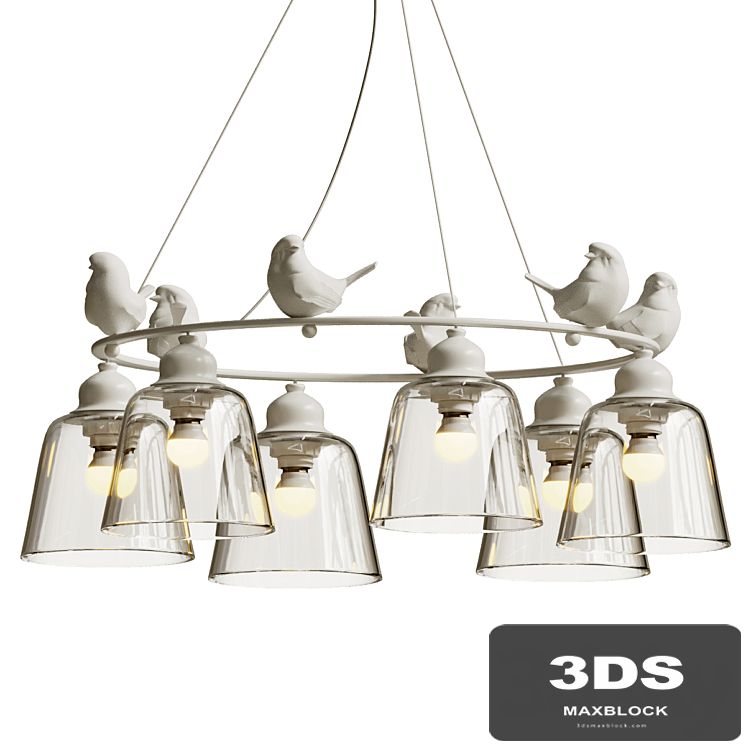 Hanging lamp provence bird chandelier