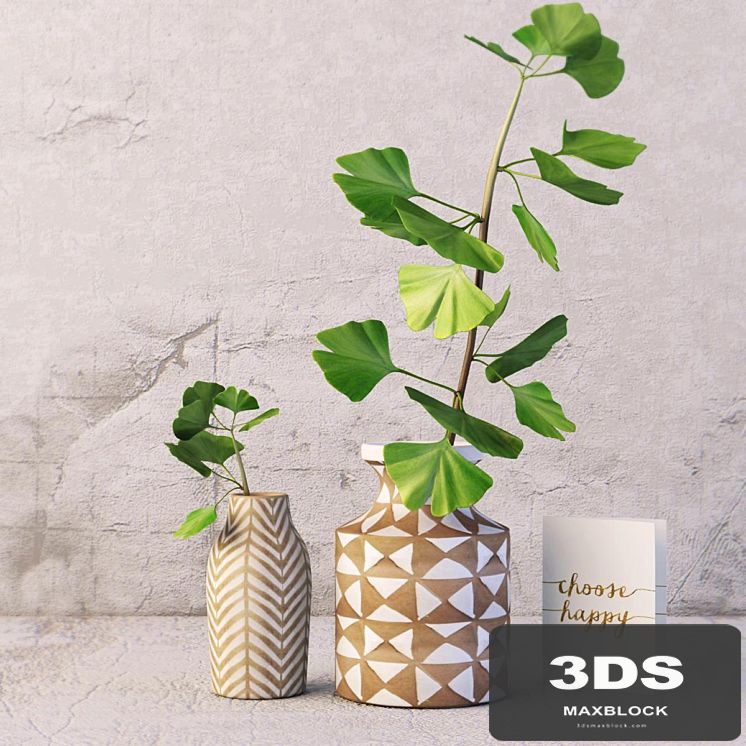 Kolya vase and gingo branch