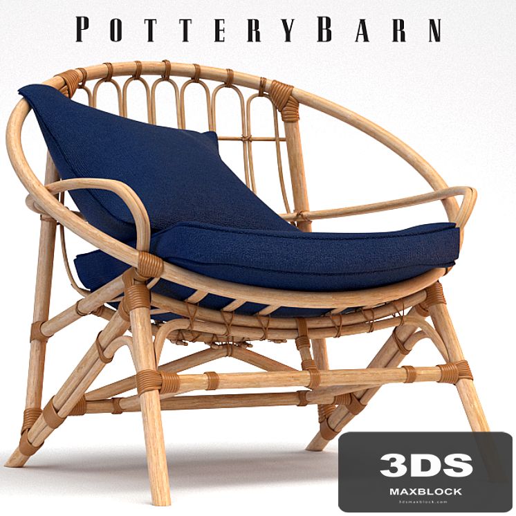 Armchair Pottery Barn Luling Rattan Chair