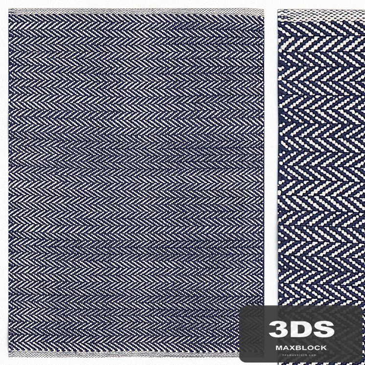Carpet Dash &amp; Albert Herringbone Indigo Woven Cotton Rug