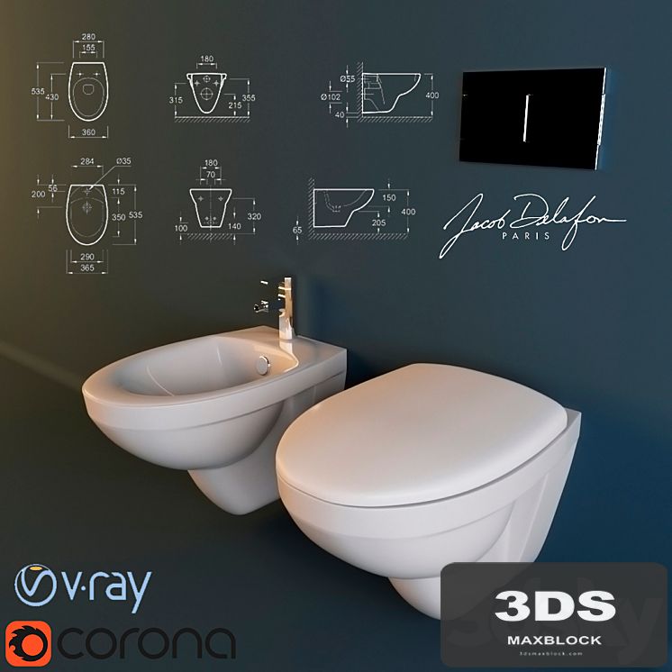 Toilet and bidet Jacob Delafon Patio