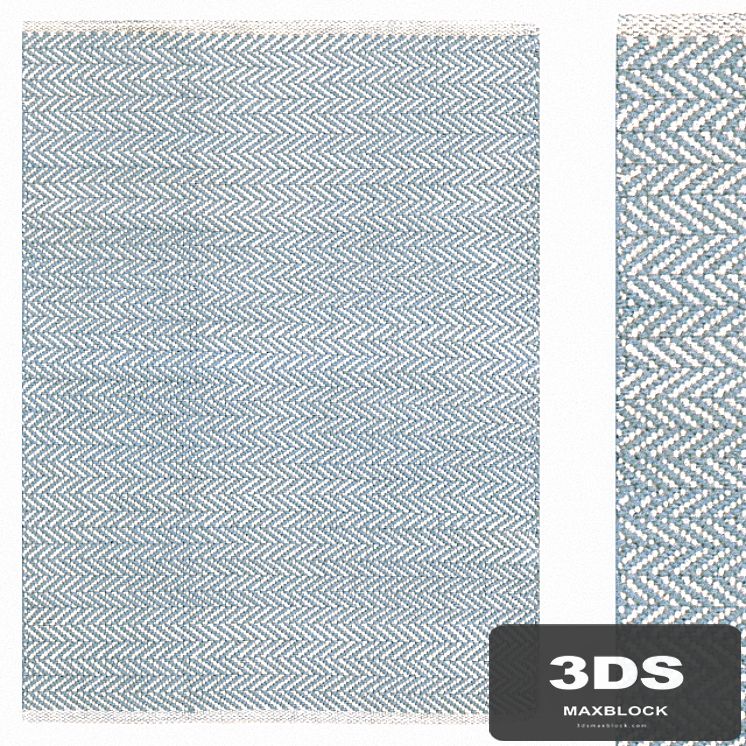 Carpet Dash &amp; Albert Herringbone Swedish Blue Woven Cotton Rug