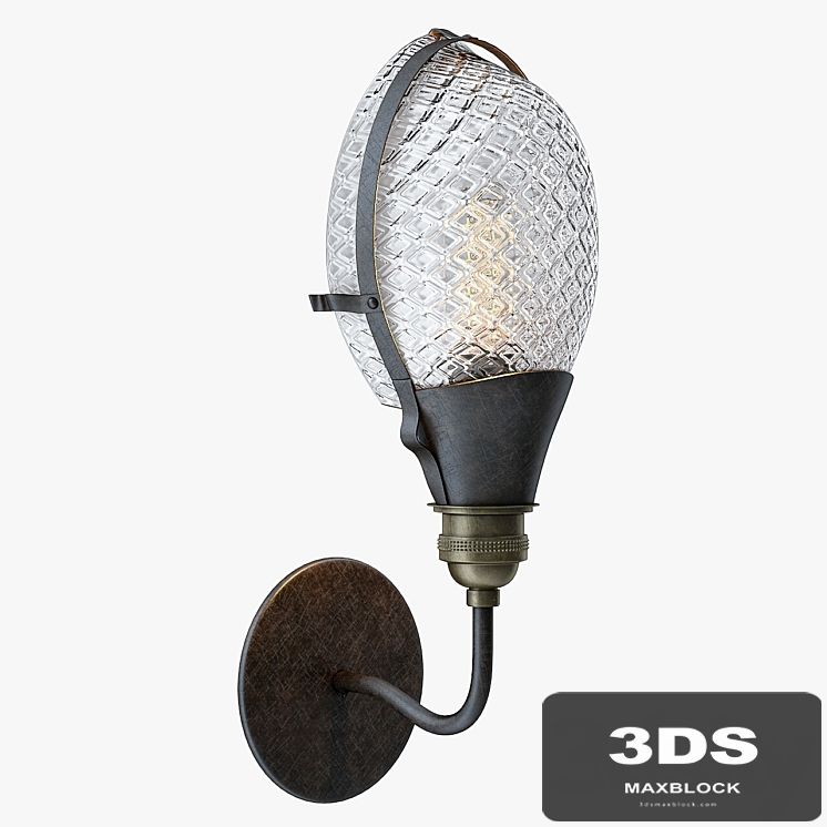 Early Style Quilted Glass Operating Room Light Sconce