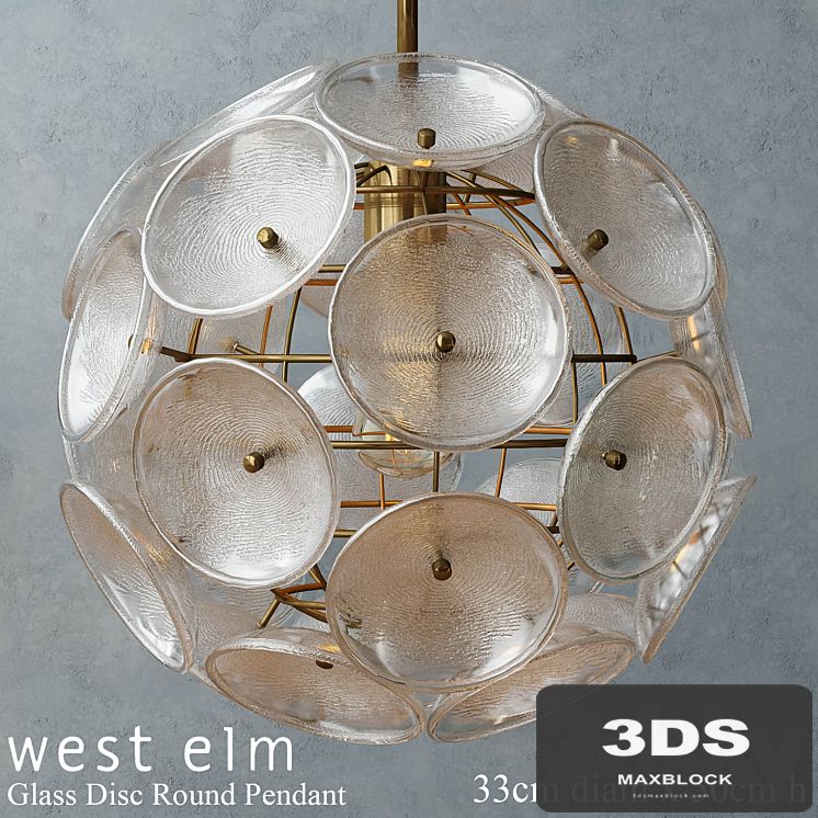 West elm - Glass Disc Round Pendant