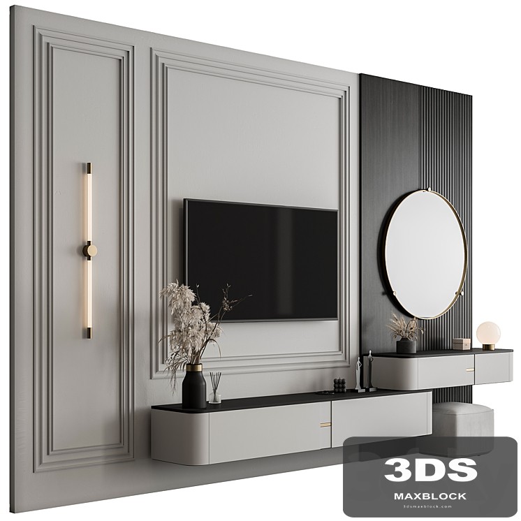 TV Wall Black and White - Set 124