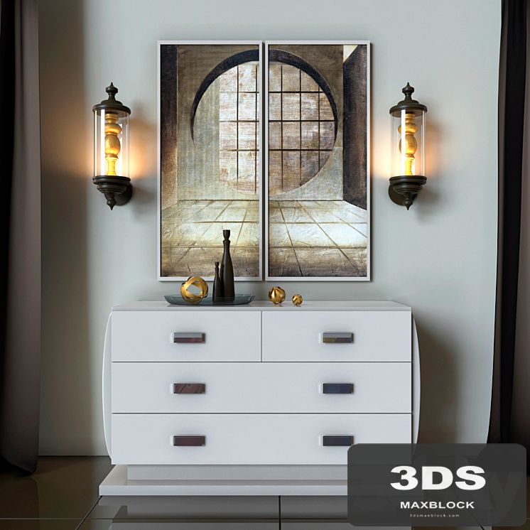 Chest of drawers and lamp Smania
