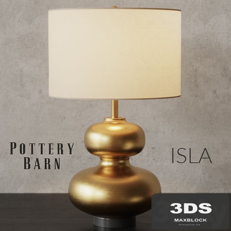 Pottery Barn ISLA CURVY Brass Table Lamp