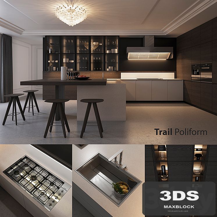Kitchen Poliform Varenna Trail (vray, corona)
