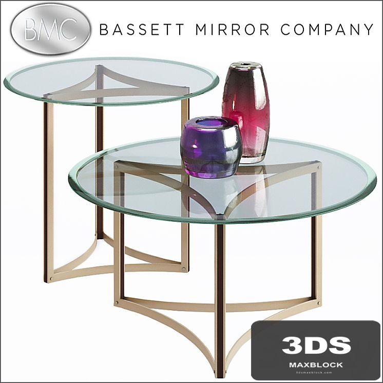 Bassett Mirror Thoroughly Modern Round End Table and Cocktail