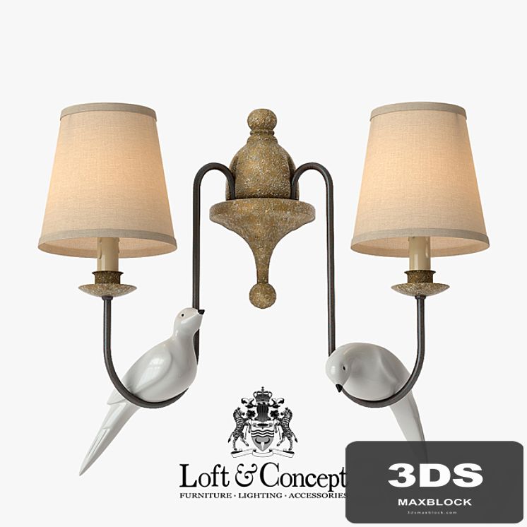 Bra Norman Bird Wall Lamp double