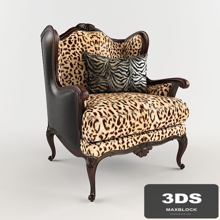 Leopard leather chair