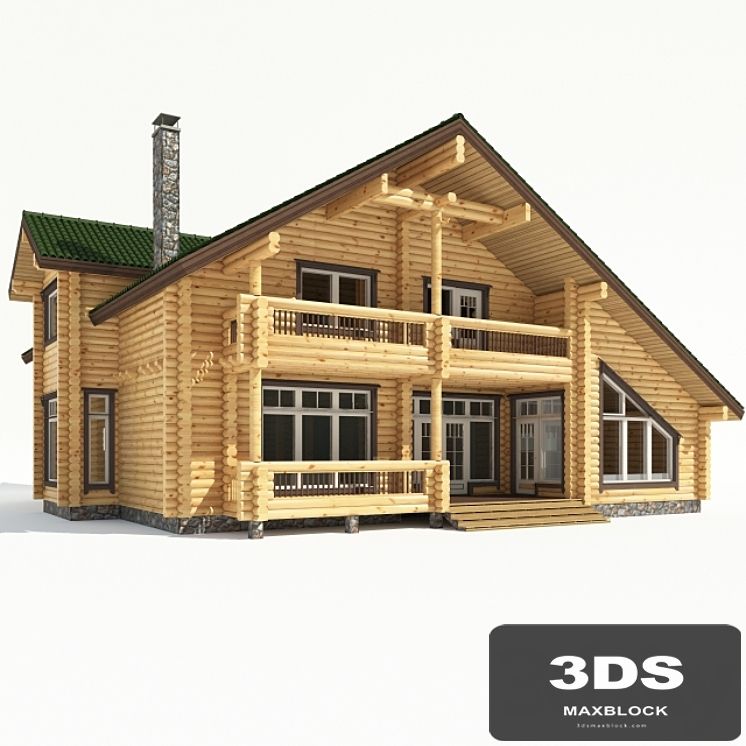 Modern cottage. Log Cabin.
