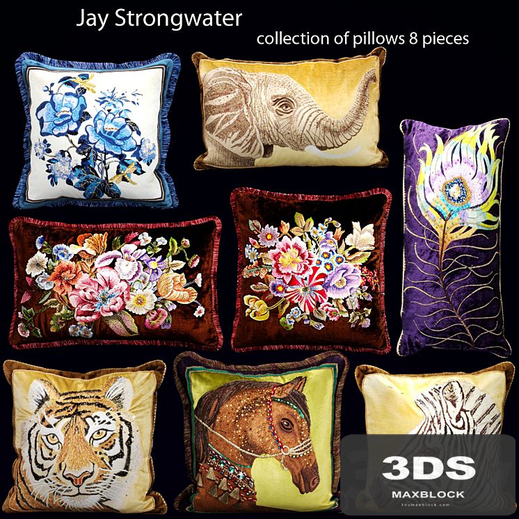 The collection of pillows from Jay Strongwater, velvet, pillow, luxury