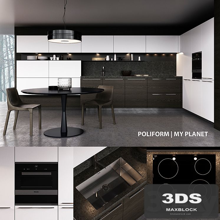 Kitchen Poliform My Planet Handle (vray, corona)
