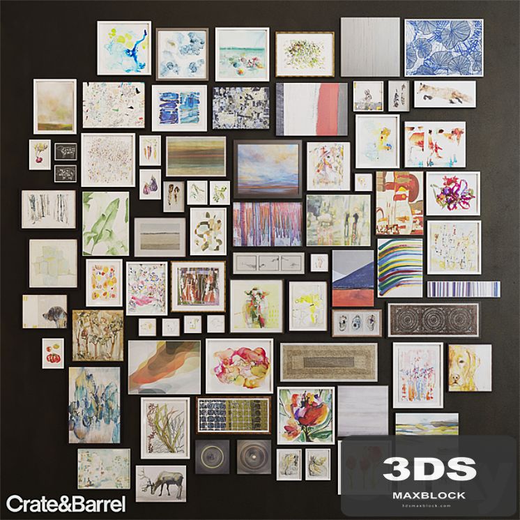 crate&barrel set of paintings