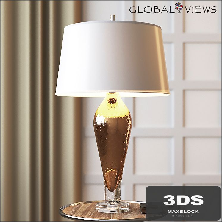Global Views Golden Bubble Art Glass Lamp