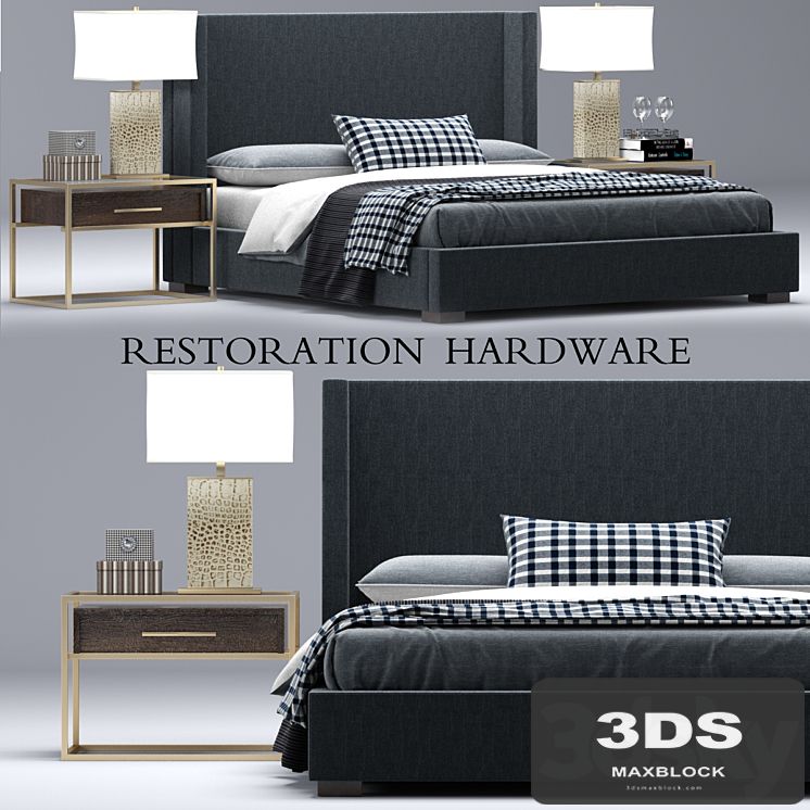 RH Modern custom shelter platform bed