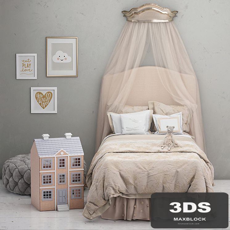 Monique Lhuillier Upholstered Camelback Bed, Pottery Barn Kids