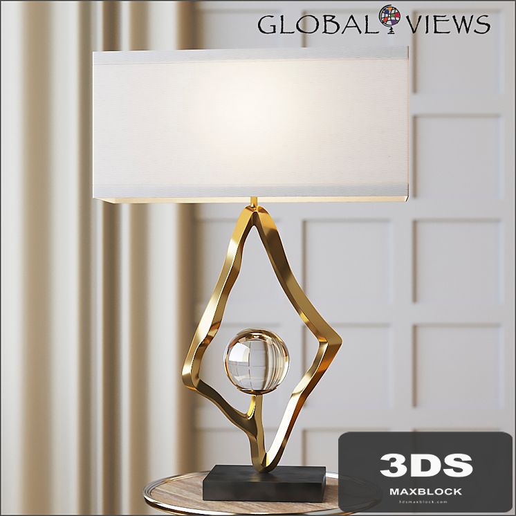 Global Views Abstract Lamp with 6 "Crystal Sphere