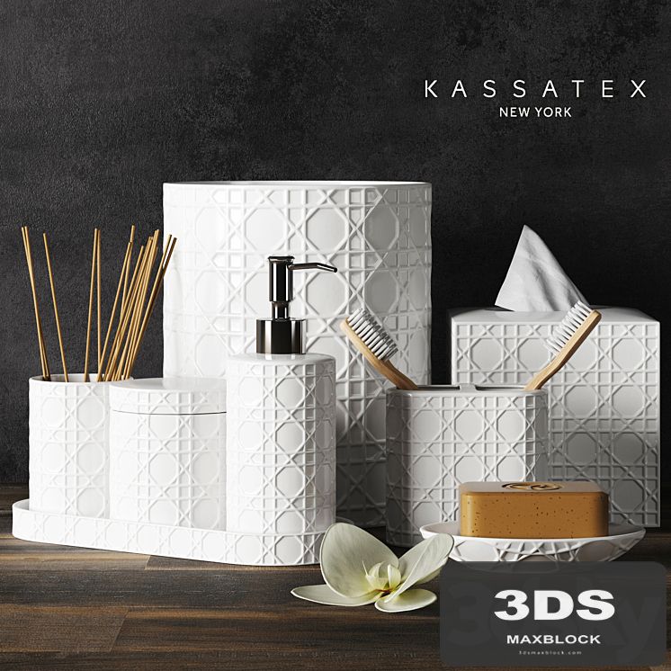A set of accessories for the bathroom Rattan