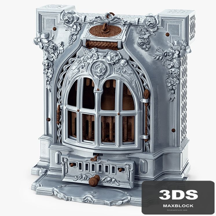 Antique Fireplace Lent Moyen Vif Salamandre