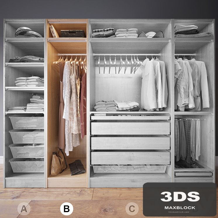 Clothes in the closet section B 2-4