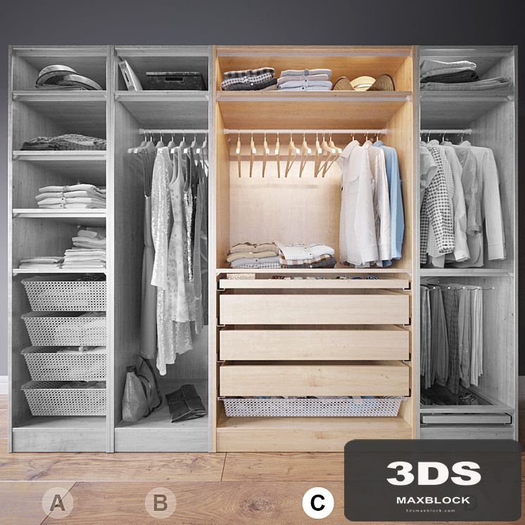 Clothes in the closet section C 3-4