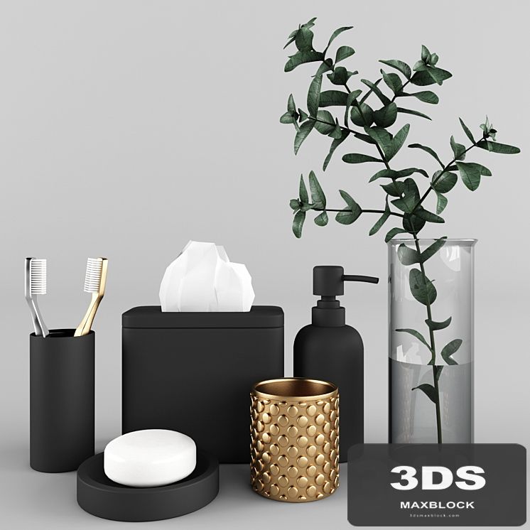 A set of accessories for the bathroom