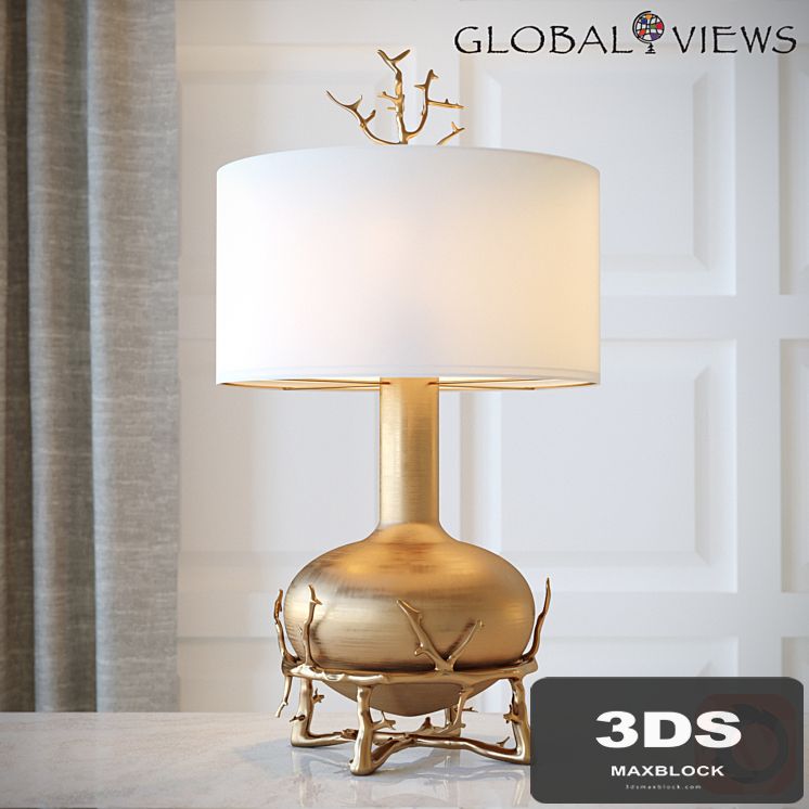 Fat Brass Twig Table Lamp