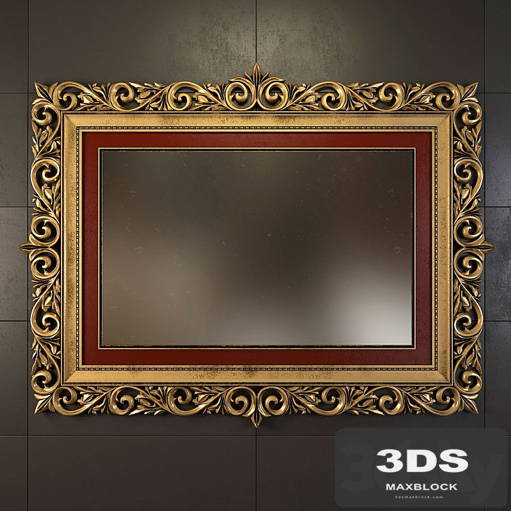 The mirror in carved frame