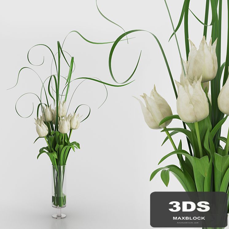Bouquet of tulips in a vase, vgnewtrend, flower arrangements