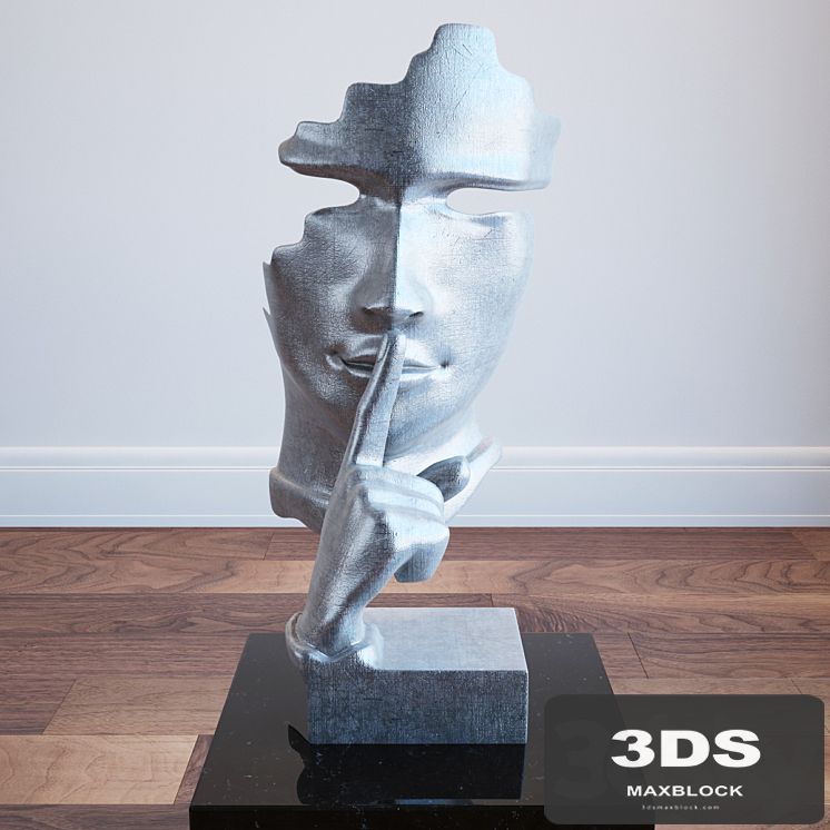 MODREST WHISPER MODERN SILVER SCULPTURE