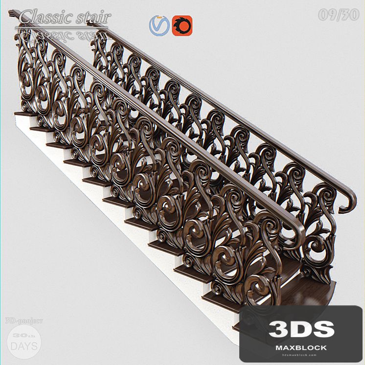 Stairs classical for CNC.