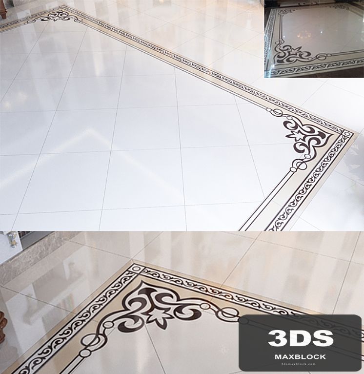 marble floor with decor
