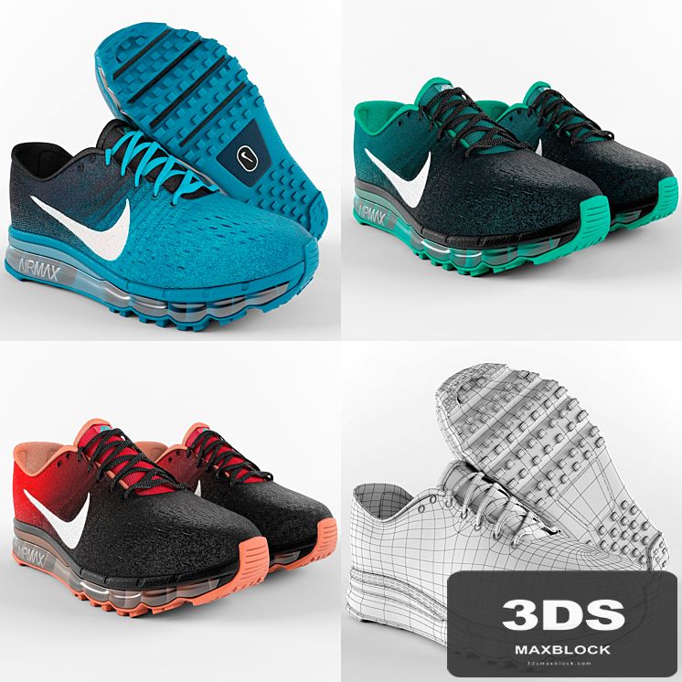 Low poly sneakers Nike Air Max