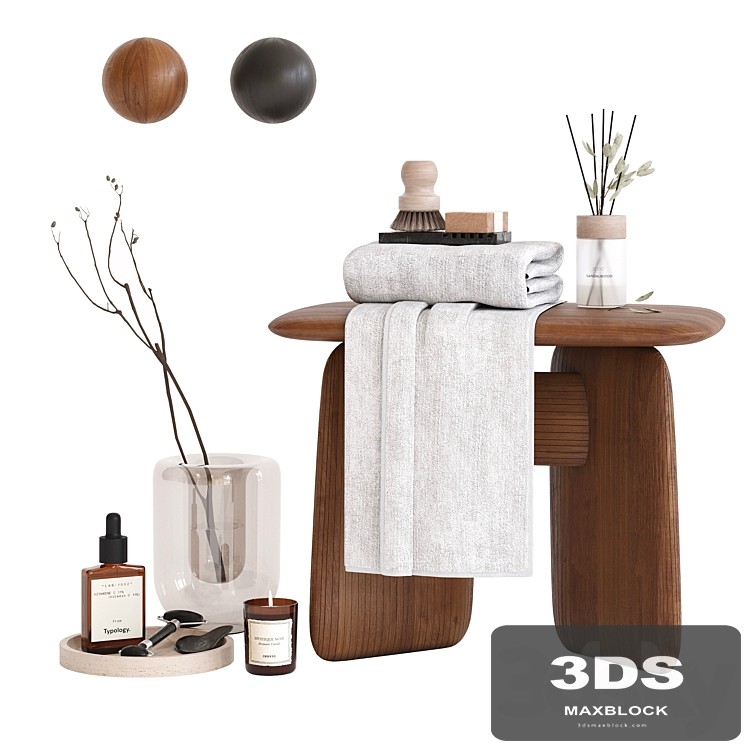 Decorative bathroom set with stool