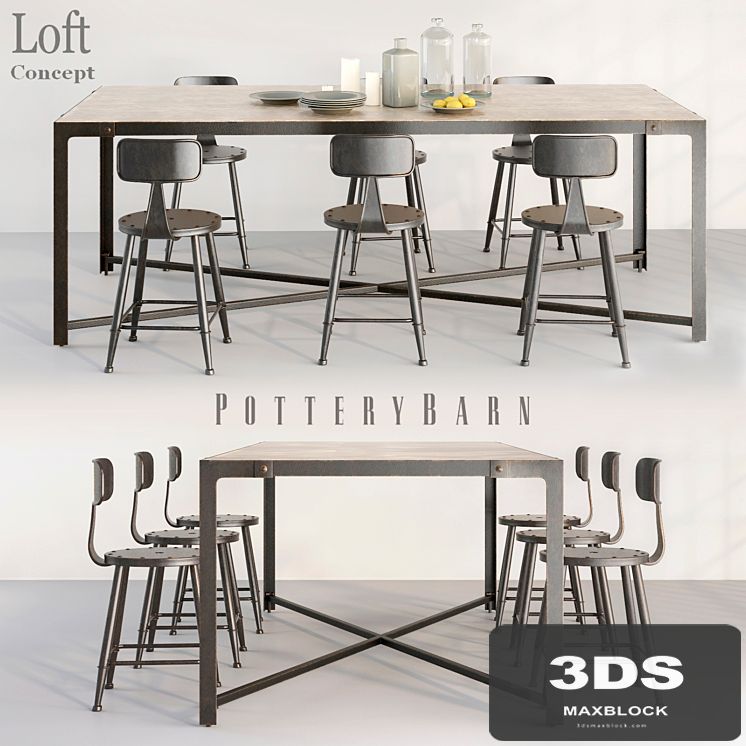 POTTERYBARN DINING TABLE AND LOFT MINI CHAIR