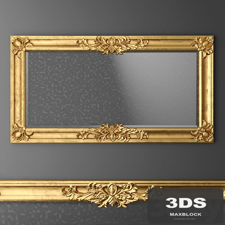Mirror, baroque, gold, frame, wall decor, luxury, carving, frame