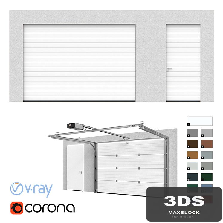 Hormann Sectional doors open / closed with side door