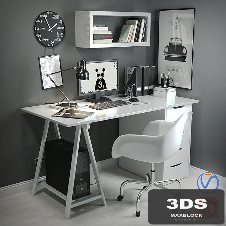 Desk in the Scandinavian style