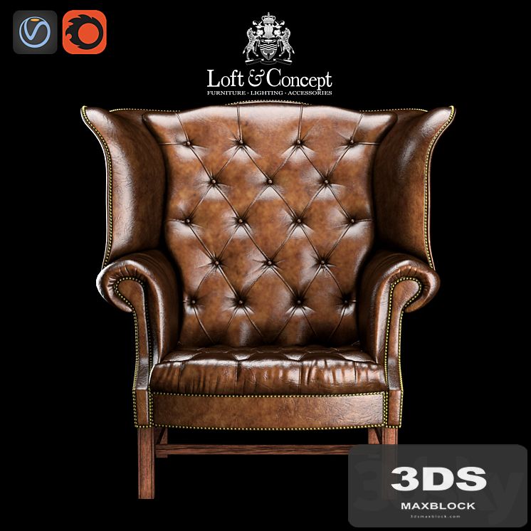 CHESTERFIELD HIGH BACK WING CHAIR