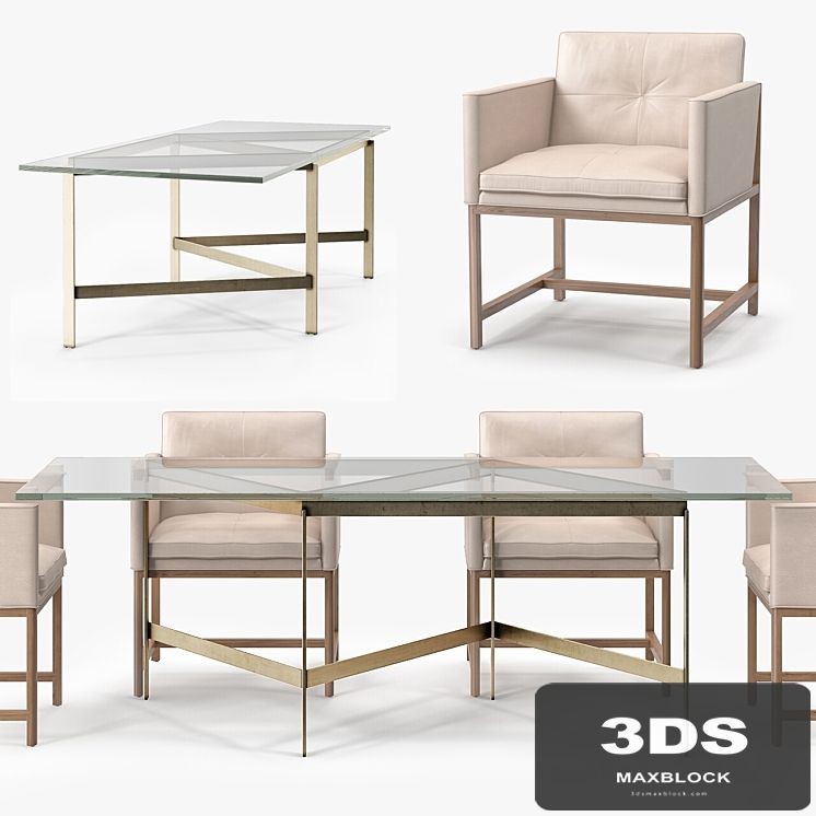 BassamFellows Plank Dining Table &amp; Dining Side Chair